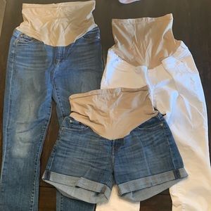 7 for all mankind maternity jeans and shorts. Women’s size 28.